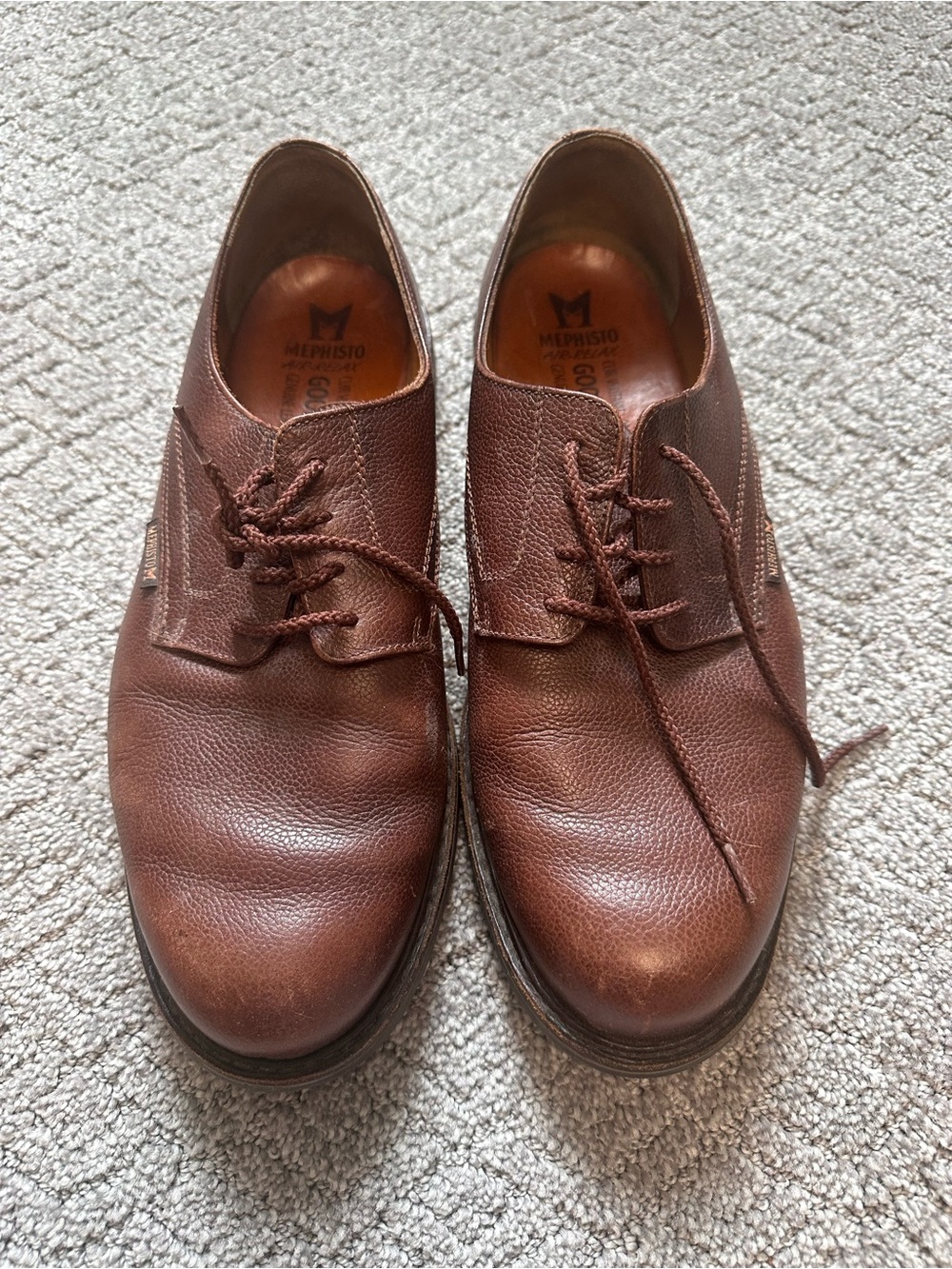 Mephisto Air-Relax Goodyear Welt Brown Leather Oxford Men's Dress Shoes 10 1/2